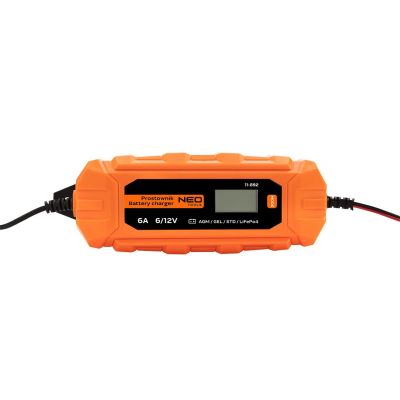 Зарядное устройство для автомобильного аккумулятора Neo Tools 6А/100Вт, 3-150Ач, для кислотних/AGM/GEL (11-892)