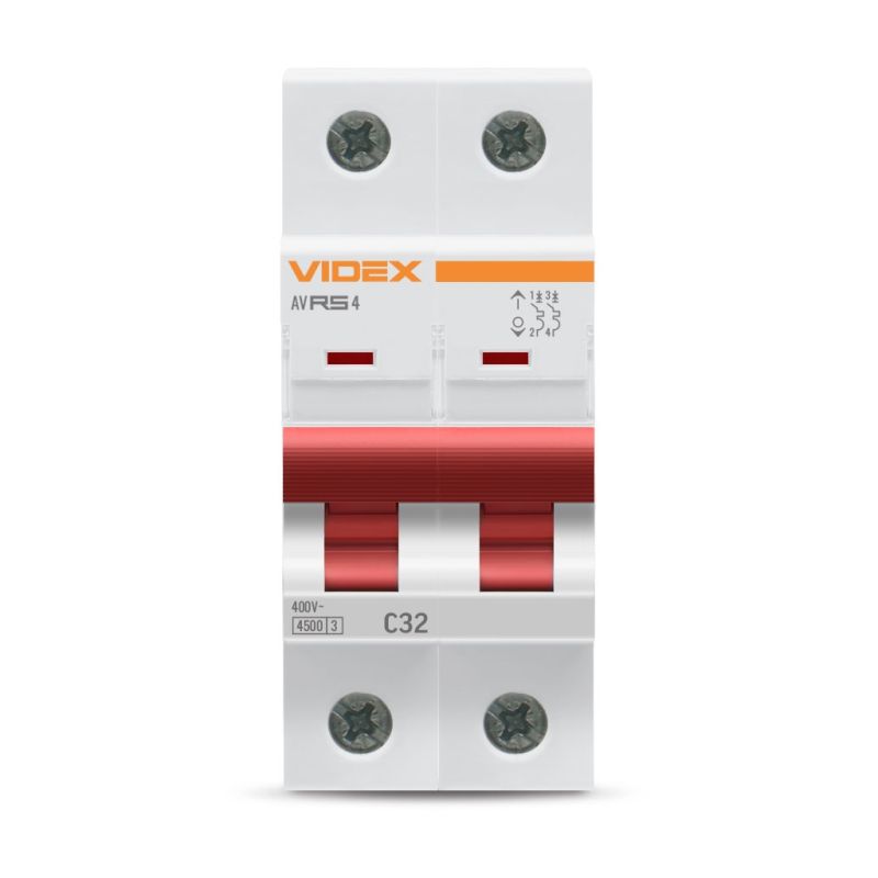 Автоматичний вимикач Videx RS4 RESIST 2п 32А С 4,5кА (VF-RS4-AV2C32)