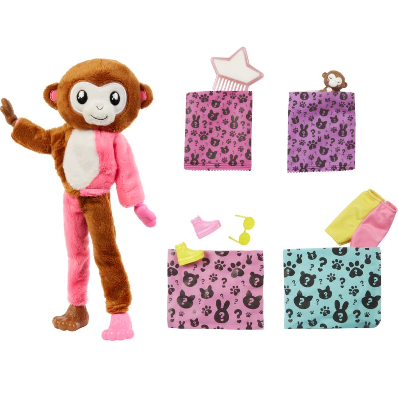 Кукла Barbie Cutie Reveal Друзья из джунглей Обезьяна (HKR01)