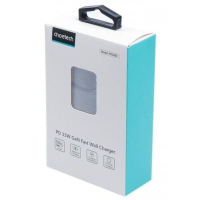 Зарядний пристрій Choetech GaN USB-A/USB-C 33W QC3.0/PD/PPS (PD5006-EU-BK)