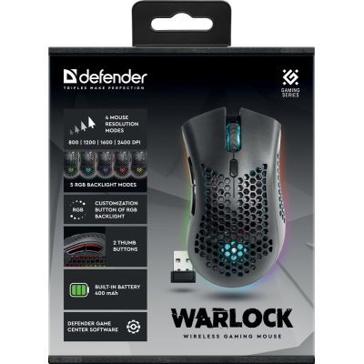 Мишка Defender Warlock GM-709L RGB Wireless Black (52709)