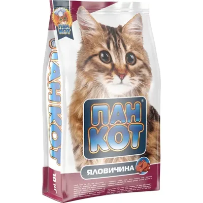Сухий корм для кішок Пан Кот Яловичина 10 кг (4820111140091)