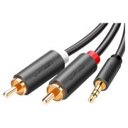 Кабель мультимедийный 3.5mm F to 2xRCA M 5.0m Black Ugreen (10513)