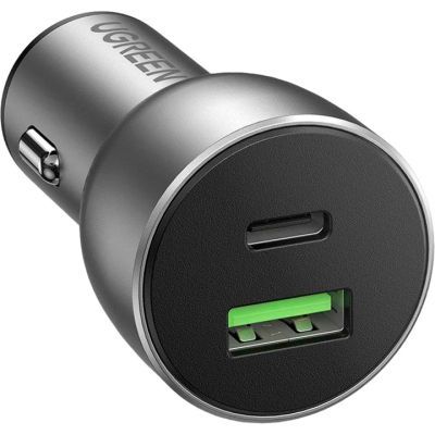 Зарядное устройство Ugreen 1xUSB-C + 1xUSB QC3.0 60W CD213 gray (60980)
