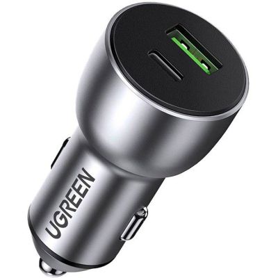Зарядное устройство Ugreen 1xUSB-C + 1xUSB QC3.0 60W CD213 gray (60980)