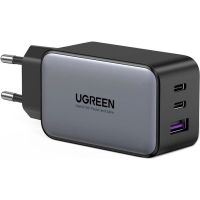 Зарядний пристрій Ugreen 2xUSB-C + 1xUSB 65W GaN gray (10335)
