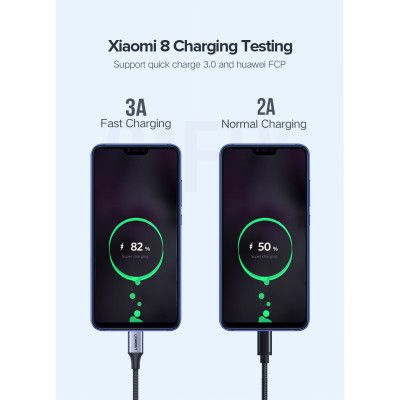 Дата кабель USB 2.0 AM to USB-C 3.0m 3.0A 18W US288 Space Gray Ugreen (60408)