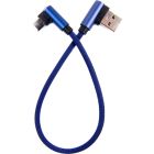 Дата кабель USB 2.0 AM to USB-C 0.25m 90° corner blue Dengos (NTK-TC-UG-SHRT-SET-BLUE)