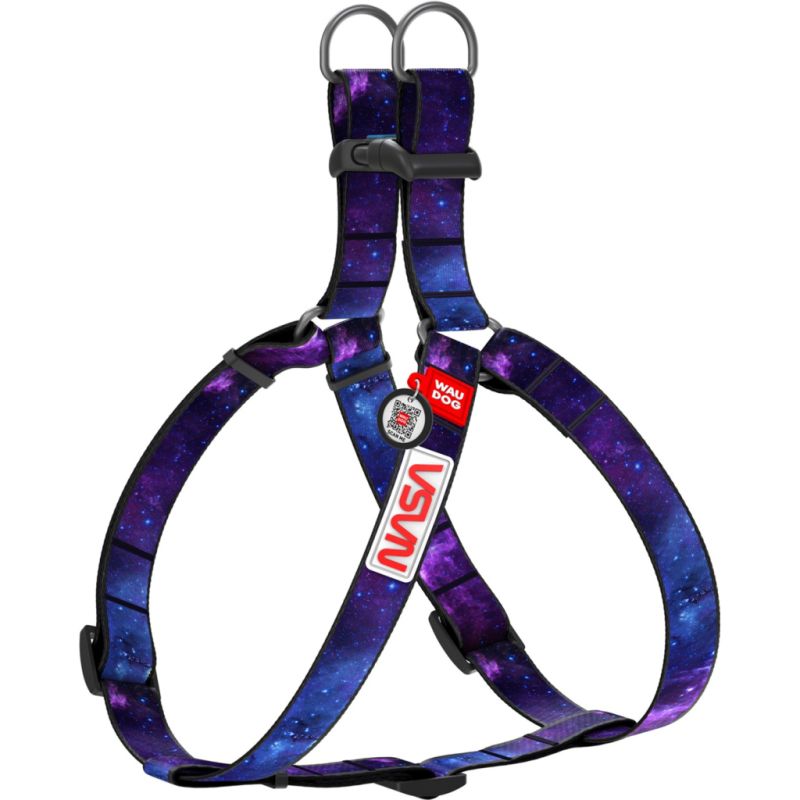 Шлея для собак WAUDOG Nylon з QR-паспортом "NASA21" S (4800-0148)