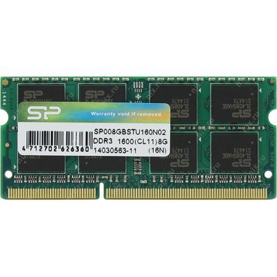 Модуль пам\'яті для ноутбука SoDIMM DDR3 8GB 1600 MHz Silicon Power (SP008GBSTU160N02)