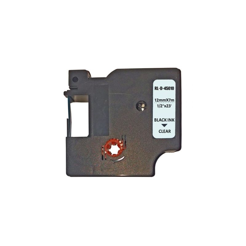 Лента для принтера этикеток UKRMARK D-45010P-BK/CL, совместима с DYMO 45010 / S0720500, для серии D1. 12мм х 7м. black on transparen (900615)