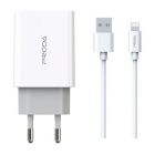 Зарядний пристрій Proda PD-A28i 2хUSB 2.4A + USB Ligthtning 1.0m (PD-A28i-WH)