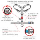 Шлея для собак WAUDOG Nylon з QR паспортом анатомічна H-подібна "NASA" M (5542)