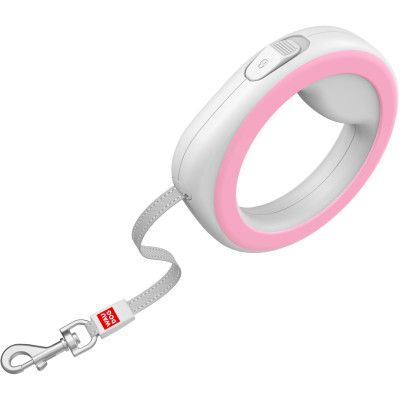 Повідець для собак WAUDOG R-leash світловідбиваюча стрічка XS-M до 40 кг 2.9 м рожевий (81277)