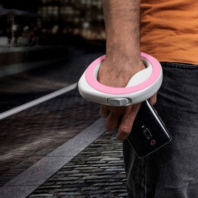 Повідець для собак WAUDOG R-leash світловідбиваюча стрічка XS-M до 40 кг 2.9 м рожевий (81277)