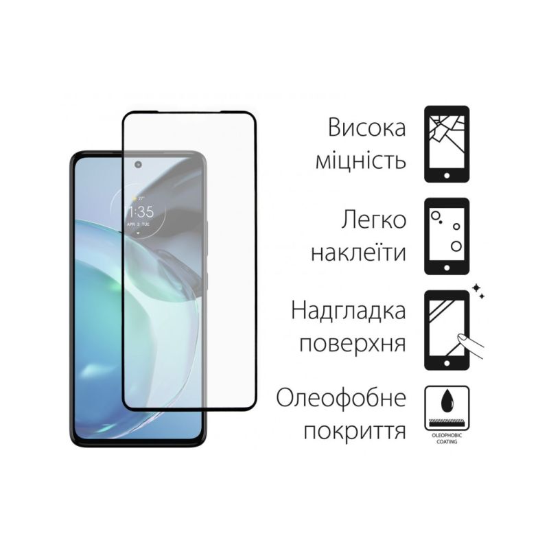 Стекло защитное Dengos Full Glue Motorola G72 (black) (TGFG-289)