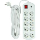 Сетевой фильтр питания PowerPlant 10м, 10 розеток, USB, євро, 100% мідь (YS-N6065/10) (EX610563)