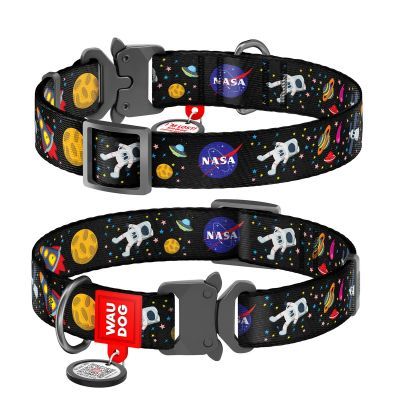 Нашийник для тварин WAUDOG Nylon з QR паспортом NASA металічна пряжка-фастекс S (5119)