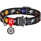 Ошейник для животных WAUDOG Nylon с QR паспортом NASA металлическая пряжка-фастекс S (5119)