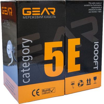 Кабель сетевой GEAR FTP 305м, cat.5e, CCA(25%), 4*2*0,51, PVC, indoor, blue (GEC-FTPCCA25051305)