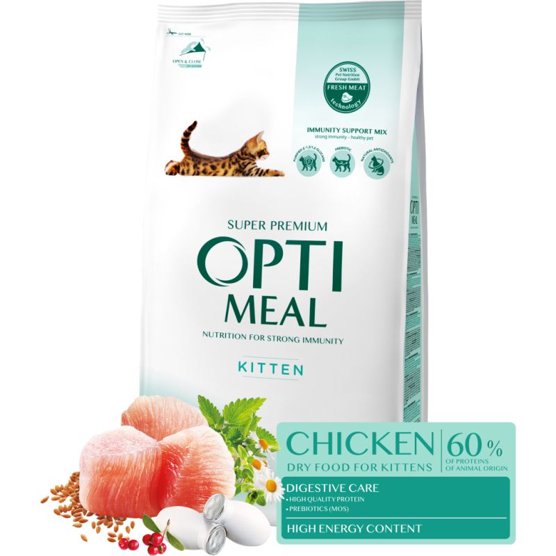 Сухой корм для кошек Optimeal для котят со вкусом курицы 1.5 кг (4820215369664)