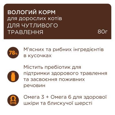 Вологий корм для кішок Club 4 Paws з чутливим травленням 80 г (4820215369282)