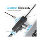 Концентратор Vention USB-C to 3xUSB 2.0+MicroUSB+RJ45 100M Ethernet black (TGOBB)