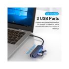 Концентратор Vention USB-C to 3xUSB 2.0+MicroUSB+RJ45 100M Ethernet black (TGOBB)