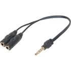 Переходник Jack 3.5mm M 4pin to 2 Jack 3.5mm F (Audio+MIC) Headset Jack Defender (63012)