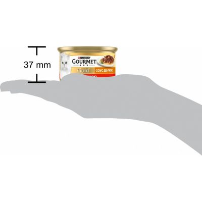 Вологий корм для кішок Purina Gourmet Gold. Соус Де-Люкс з яловичиною 85 г (7613036705134)