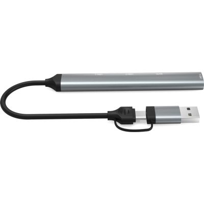 Концентратор Dynamode 5-in-1 USB Type-C/Type-A to 1хUSB3.0, 2xUSB 2.0, card-reader SD/MicroSD (DM-UH-514)