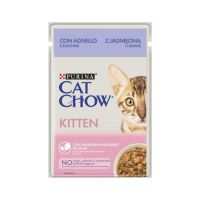 Вологий корм для кішок Purina Cat Chow Kitten з ягням та цукіні в желе 85г (8445290426536) (26 шт)
