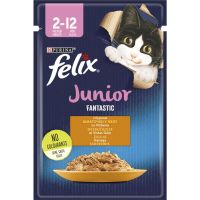 Вологий корм для кішок Purina Felix Fantastic Junior з куркою в желе 85 г (7613039832189) (26 шт)