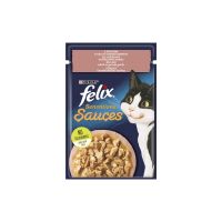 Вологий корм для кішок Purina Felix Sensations Sauces з лососем у соусі зі смаком креветок 85 г (7613039836026) (26 шт)