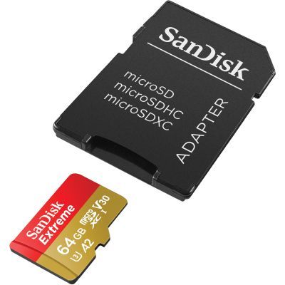 Карта пам\'яті SanDisk 64GB microSD class 10 UHS-I U3 Extreme (SDSQXAH-064G-GN6MA)