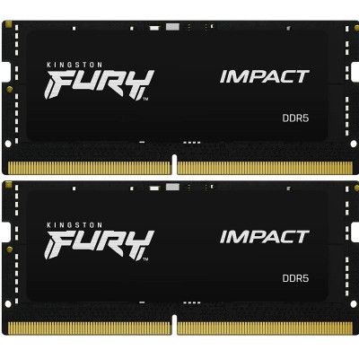 Модуль пам\'яті для ноутбука SoDIMM DDR5 32GB (2x16GB) 5600 MHz Impact Black Kingston Fury (ex.HyperX) (KF556S40IBK2-32)