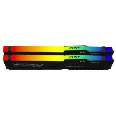 Модуль пам\'яті для комп\'ютера DDR5 64GB (2x32GB) 5600 MHz Beast RGB Kingston Fury (ex.HyperX) (KF556C36BBEAK2-64)