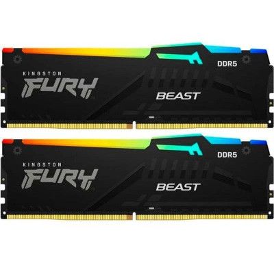 Модуль памяти для компьютера DDR5 64GB (2x32GB) 5600 MHz Beast RGB Kingston Fury (ex.HyperX) (KF556C36BBEAK2-64)
