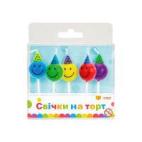 Свеча Maxi Смайлики 5 шт на торт (MX629083)