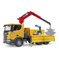 Масштабная модель автомобиля Bruder Scania Super 560R с краном-манипулятором 1:16 с аксессуарами (03551)