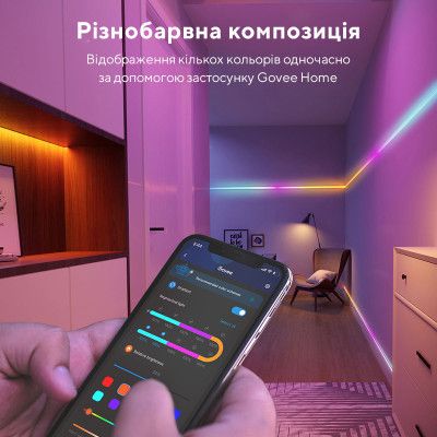 Светодиодная лента Govee RGBIC Basic Wi-Fi + Bluetooth LED Strip Light With Protective Coating 10м Білий (H619C3D1)