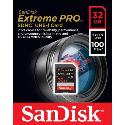 Карта пам\'яті SanDisk 32GB SD class 10 UHS-I U3 V30 Extreme PRO (SDSDXXO-032G-GN4IN)
