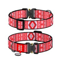 Ошейник для животных WAUDOG Nylon с QR паспортом "Этно красный" металлическая пряжка-фастекс XXL (4535-0133)