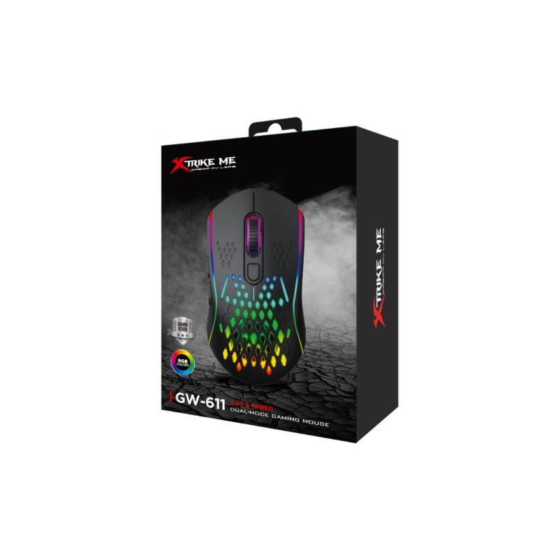 Мышка Xtrike ME Wireless RGB Black (GW-611)