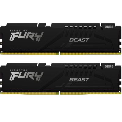 Модуль пам\'яті для комп\'ютера DDR5 16GB (2x8GB) 5200 MHz FURY Beast Black Kingston Fury (ex.HyperX) (KF552C40BBK2-16)