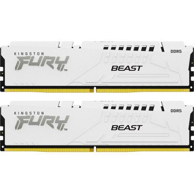 Модуль пам\'яті для комп\'ютера DDR5 64GB (2x32GB) 5200 MHz FURY Beast White Kingston Fury (ex.HyperX) (KF552C40BWK2-64)