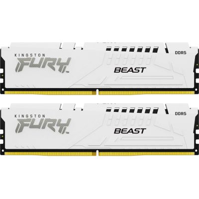 Модуль пам\'яті для комп\'ютера DDR5 64GB (2x32GB) 5600 MHz FURY Beast White Kingston Fury (ex.HyperX) (KF556C40BWK2-64)