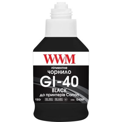 Чернила WWM Canon GI-40 для G5040/G6040 190г Black Pigmented (KeyLock) (G40BP)