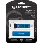 USB флеш накопитель Kingston 32GB IronKey Keypad 200 AES-256 Encrypted Blue USB 3.2 (IKKP200/32GB)