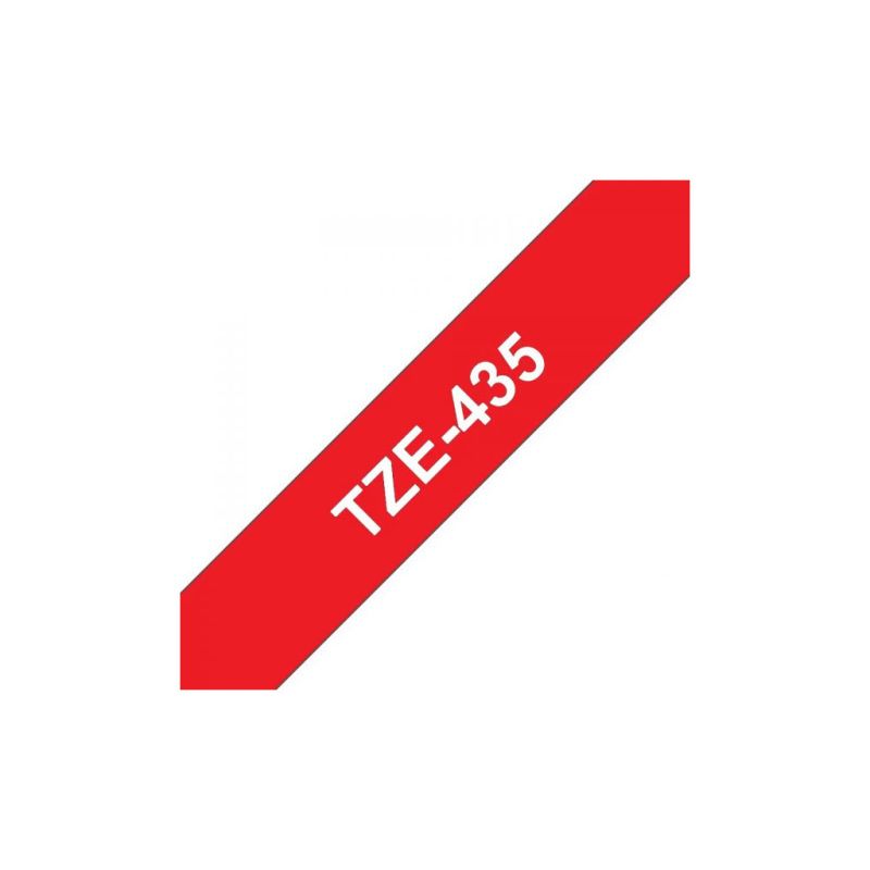 Лента для принтера этикеток UKRMARK B-T435P, ламинированная, 12мм х 8м, white on red, аналог TZe435 (900784)